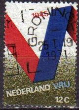 Holanda 1970 Scott 482 Sello V de Victoria 25 Aniversario Liberacion de Alemania usado Stamps Netherlands Holland Hollande Olanda 